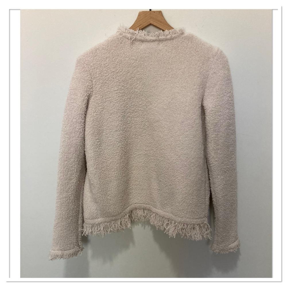 NWT Barefoot Dreams Cozy Chic Fringed Jacket Almond Size Small - Picture 5 of 10